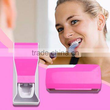 Cosylife Toothpaste Dispenser Toothbrush Holder and Toothpaste Squeezer Kit Wall Mounted Kid's 5 Toothbrush Holders With Cover