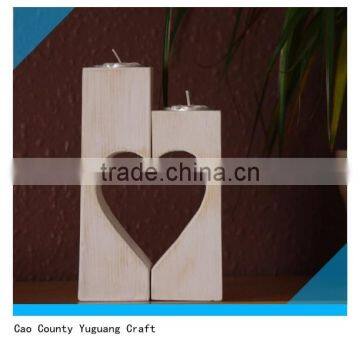 Classic Wooden Heart-shaped Candle Holder photo-3