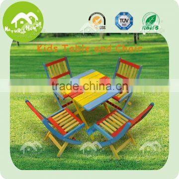 Eco-friendly colorful kids 1 table 4 chairs, commercial picnic table