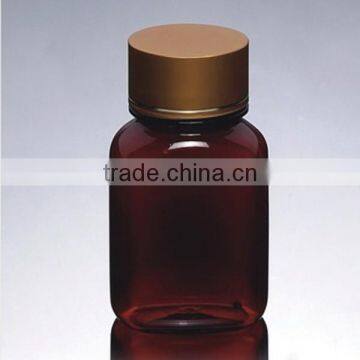 Empty Amber Plastic Bottle Capsule