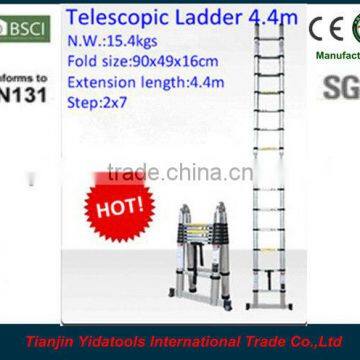 2x7 Steps 4.4m EN131 Extension Telescopic Aluminum Retractable Ladder photo-2