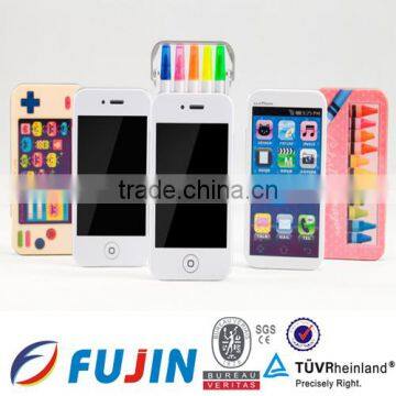 5 in 1 Iphone shaped special ball pen with chalk markers/fluorescent pen/promotional stationery set