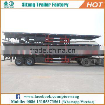 Factory Direct 3 Axles 20 40 Feet Container Platform Truck Trailer Shipping Container Trailers for Sale photo-2