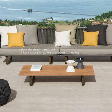 Rope Weave Outdoor Sofa Double Seat Single Sofa Alu Frame 10cm Cushion TaiWan Olifen Fabric photo-2