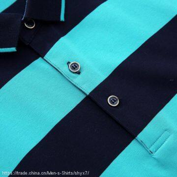 Yixigeluo2017 Summer Middle Aged Men's Short Sleeved T-shirt Men's Lapel Stripe Half Sleeve Straight Tube Coat Polo Shir photo-4