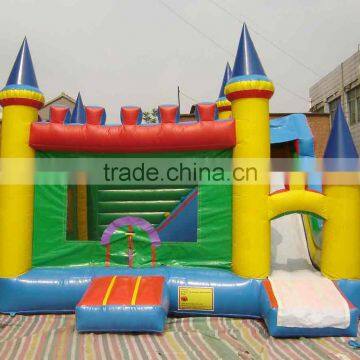 Children playing inflatable bouncing castle