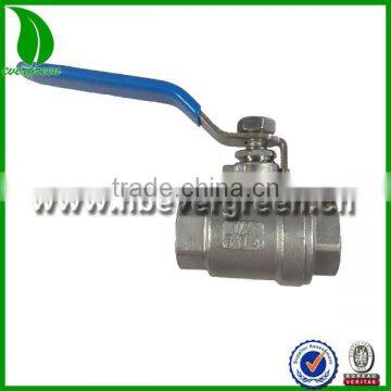 Lever operated mini 2 pcs NPT ss 304 full port control ball valve