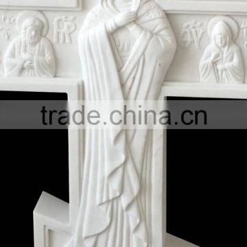 White Marble Religious Wall Relief Carving for Church Decoration photo-3