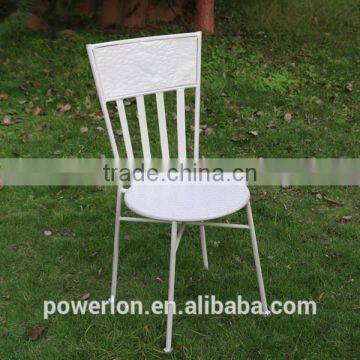 Antique Black Foldable Wrought Iron Mosaic Chair photo-6