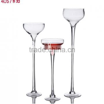 Giant wine champagne glass vase with long stem for home wedding decoration