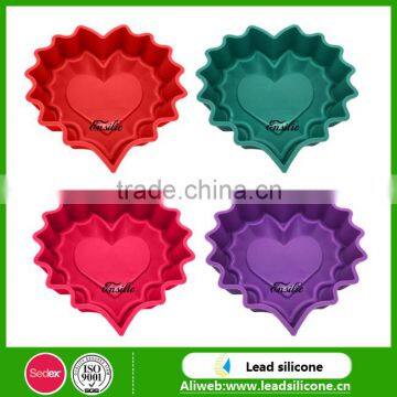 Food Grade Heart-shaped Lace Silicone Silicone Cup Cake Mold photo-2