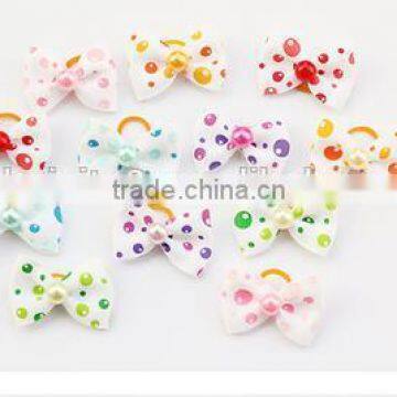 CY197 Handmade Pet Grooming Accessories Products Dog Bow Hair Little Flower Bows For Dogs Charms Gift photo-4