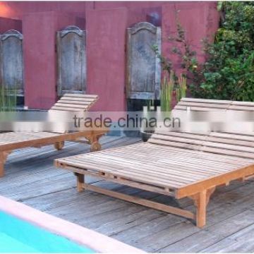 All whether garden solid wood Teak Bel-Air Sun Double Chaise Lounge Chair