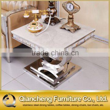 Luxury 20mm Marble Stainless Steel Side Table for Lobby