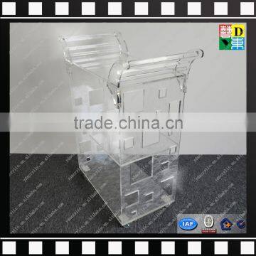 Newest Design Top Quality Acrylic Trolley With Four Wheels Acrylic Bar Trolley for Hotel New PMMA Plexiglass Acrylic Wine Cart photo-2
