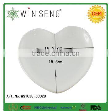 White New Design Heart-shape Ceramic Dish/soap Plate photo-3