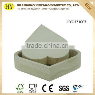 Unfinished Heart Shaped Wooden Flower Plant Pots photo-2