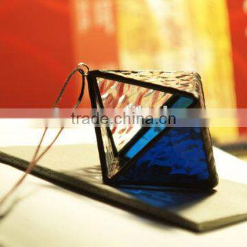 Handmade Hanging Indigo Stained Glass Terrarium photo-3