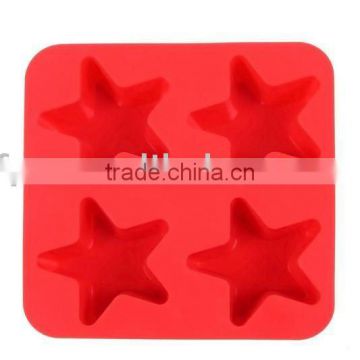 4 cups star shape silicone ice tray