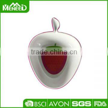Apple/ pear/ orange/ strawberry fancy fruit shape baby melamine bowls customized