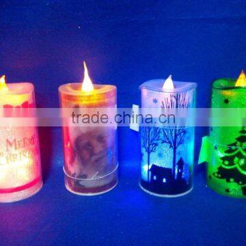 2015 high quality acrylic colorized led candle holders