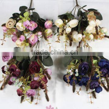 Autumnal artificial camellia flower decorative landscaping flower bouquet