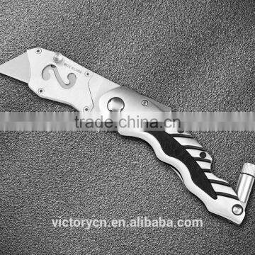 Utility cutter made of 420 stainless steel and aluminium handle,with LED light