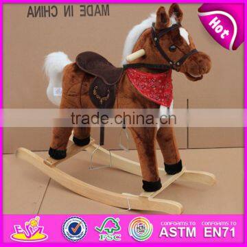 2016 Wholesale Fashion Kids' Wooden Rocking Horse Toy, Cheap Wooden Rocking Horse W16D069 photo-4