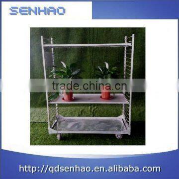 Metal sheet rolling display cart with side frames