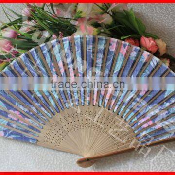 New Arriving Bamboo Foldable Fabric Fan for Gift photo-2