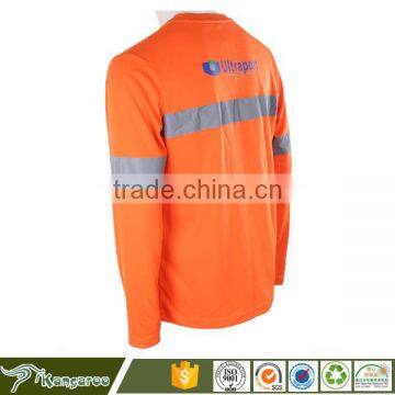 V-Neck High Visibility Fluorescent Reflective Tape T-Shirt photo-3