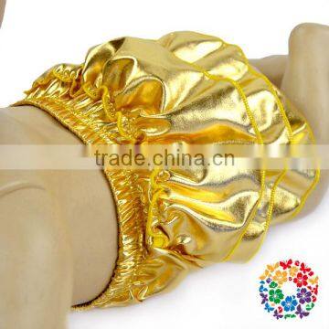 2015 Cheap Wholesale Baby Girl Bloomers Solid Gold Cotton Blommer Single Ruffle Baby Bloomers