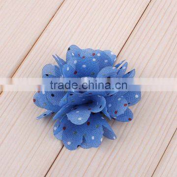 Handmade Fabric Flower Clip With Dot for Kids Hair Accessories photo-3