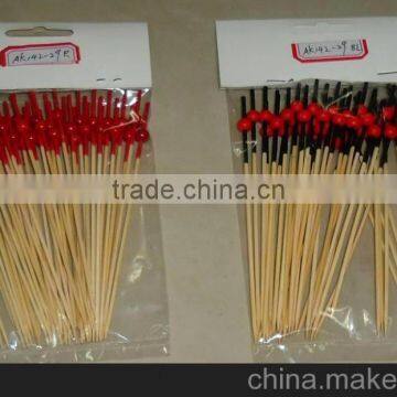 ZHUPING Wooden Ball Beaded Bamboo Toothpicks Fruit Pick photo-2
