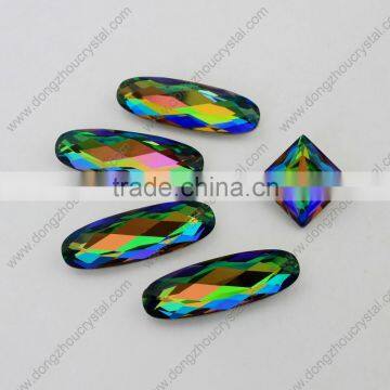 DZ-3014 Long Oval Shaped Jonquil Color Decorative Crystal Stone Design for Dress photo-3