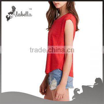 Sleeveless t Shirt Polyester Tshirts Muscle Tee for Women photo-2