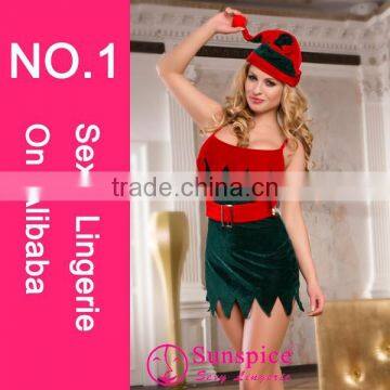 China supplier high quality jagged mini dress fat women sexy christmas costume