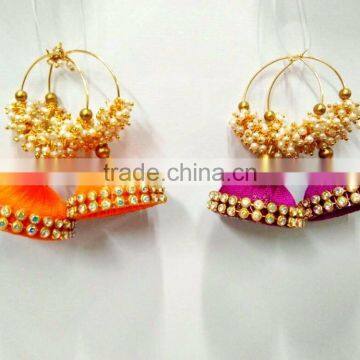 Indian Silk Thread Jhumka Earrings ,factory Direct Fashion Jewelry photo-3