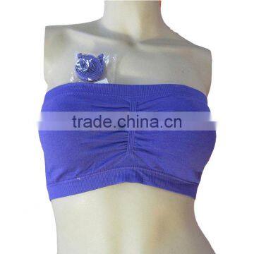 hot women seamless sexy tube top bra blue color