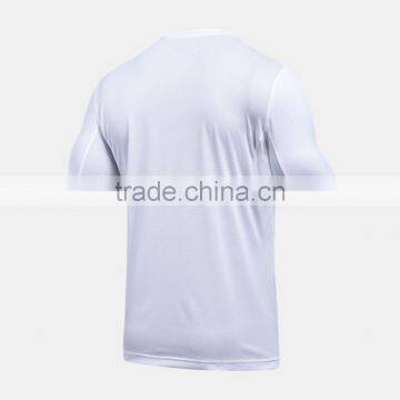 Mens Short Sleeve Tops Casual Quick Dry Slim Fit Polyester Spandex Blend Stretchy Material Tops Football Tee Solid Custom Color photo-3