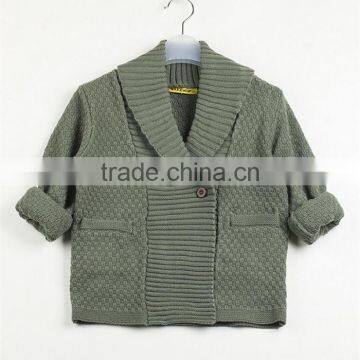 Spring Warm Knitting Sweater For Little Boys Children Thick Knitted Kimono With Button Front photo-5