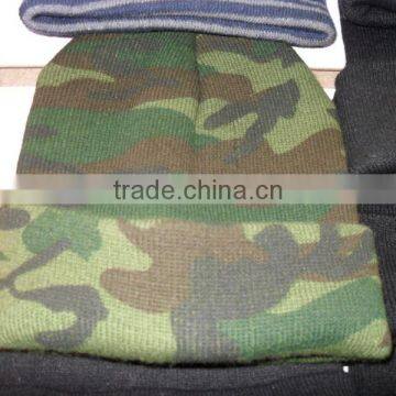 Camo Pattern Winter Knitted Beanie Hat