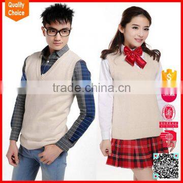 Sleeveless school uniform pure cotton vest school uniform sweater men