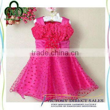 Lovely Child Tulle Flower Pattern Puffy Summer Cute Dress for Baby Girl Dresses photo-4