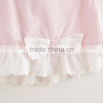 Plain Baby Pink Top Clothes Spots Pattern Sleeveless Shirt Same Fabric Diaper Cover