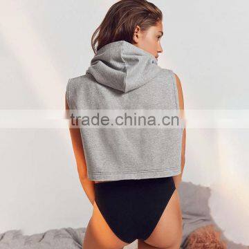 Summer Crop Women Running Hooded Sports Vest Burrs Gym Fitness Femme Crop Tank Tops Bodybuilding Fitness Sleeveless Hoodies photo-3
