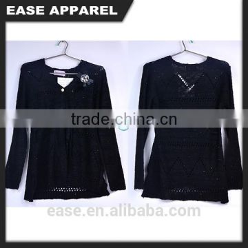 black acrylic yarn cashmere lady sweater