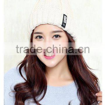 Logo Design Accept Woman Winter Warm Plush Thicken Winter Beanie Knit Hat With Fur Poms photo-5