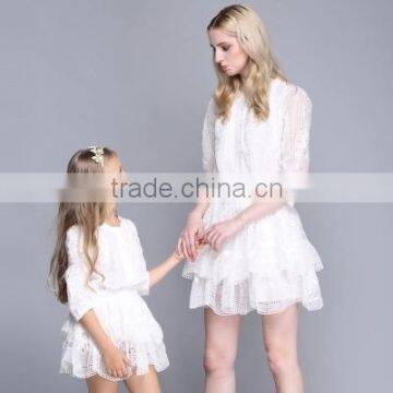 New Style Fall Boutique Girl Clothing Embroidery Layered Dresses Matching Clothes Mother And Daughter photo-3