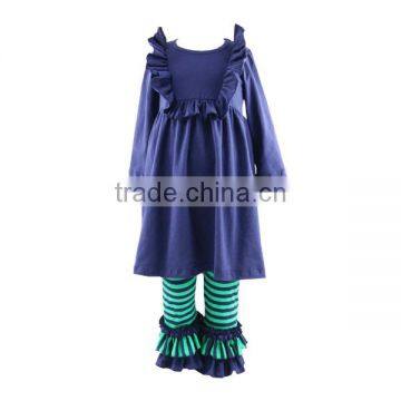 Little Girl Clothing Autumn Boutique ruffle outfits Children Clothes baby cotton frocks designs